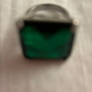 Banana Republic Green Gem Ring with Silver Band